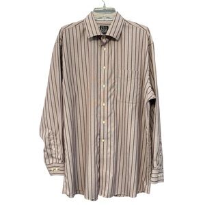 Jos A Bank Wrinkle Free Stripe Shirt Men’s Large